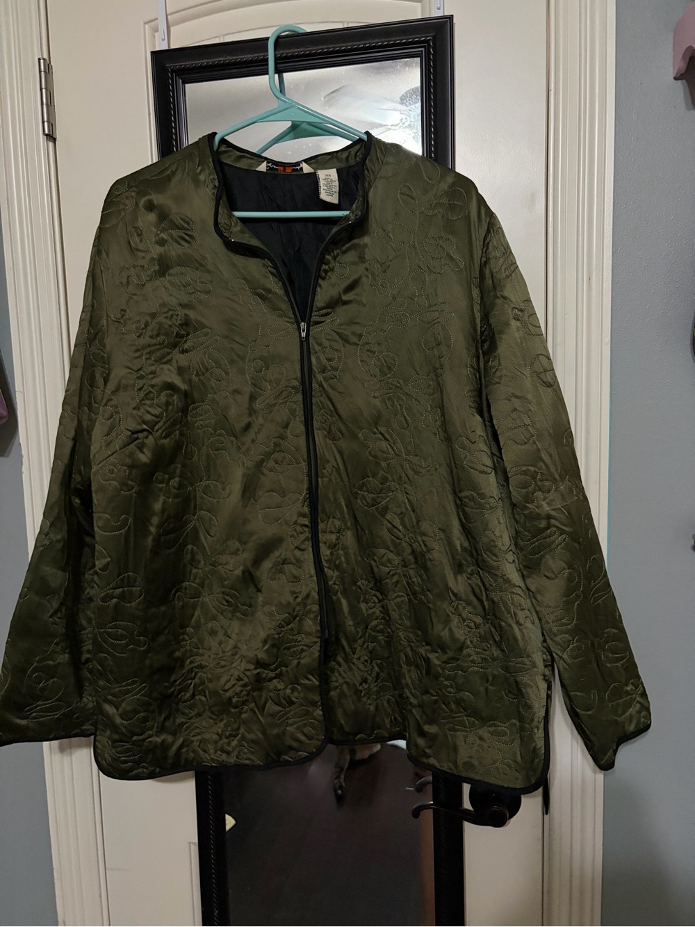 French Laundry Olive Green Quilted Zip Jacket